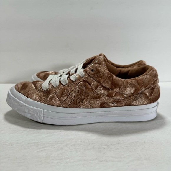 Converse One Star x Golf Le Fleur OX Brown Sugar Quilted Velvet Sneakers Size 7 - Picture 6 of 10